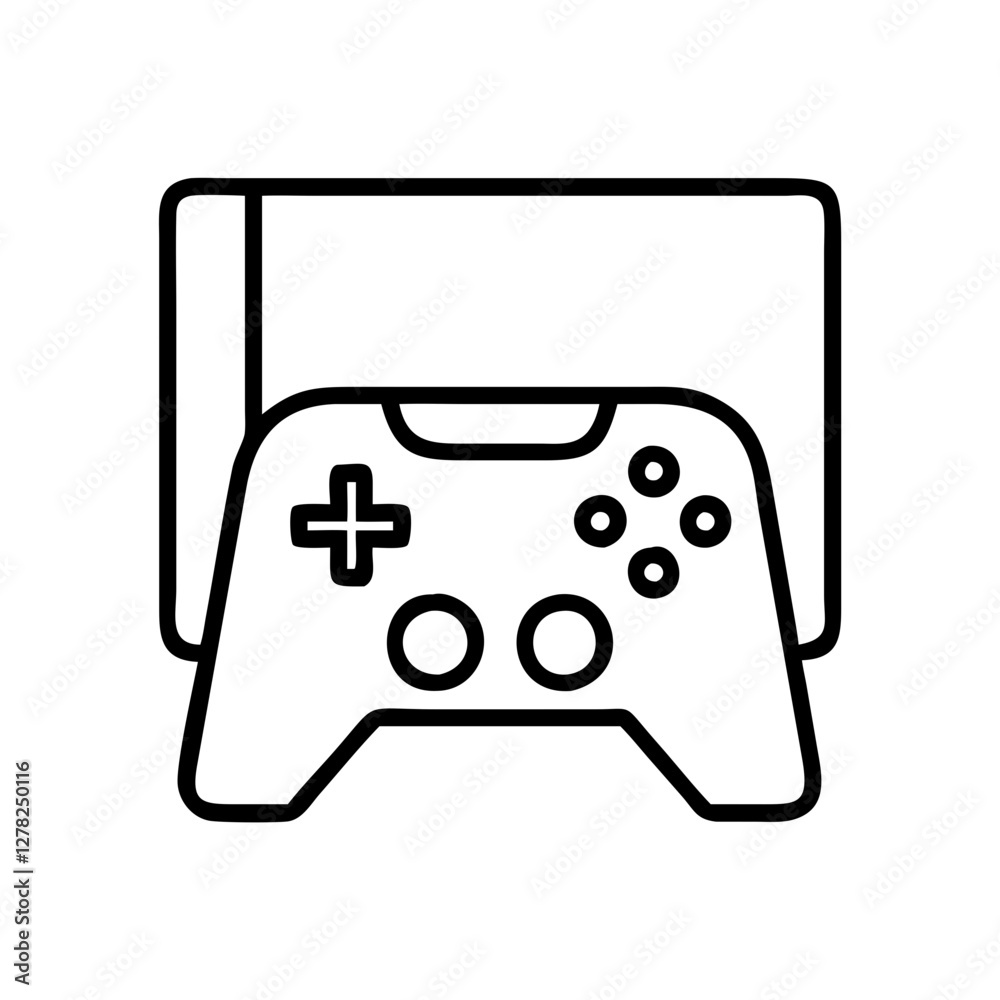 gaming console icon, gaming console line art - simple line art of gaming console, perfect for gaming console logos and icons gaming console icon, gaming console line art - simple line art of gaming console, perfect for gaming console logos and icons