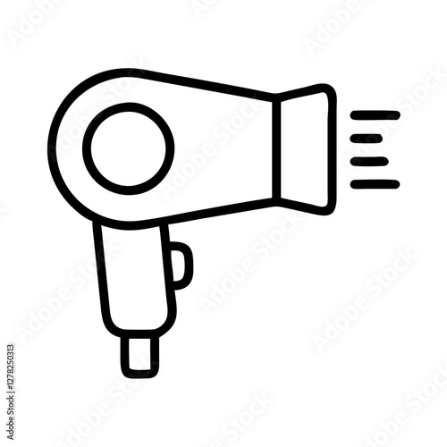 hair dryer icon, hair dryer line art - simple line art of hair dryer, perfect for hair dryer logos and icons