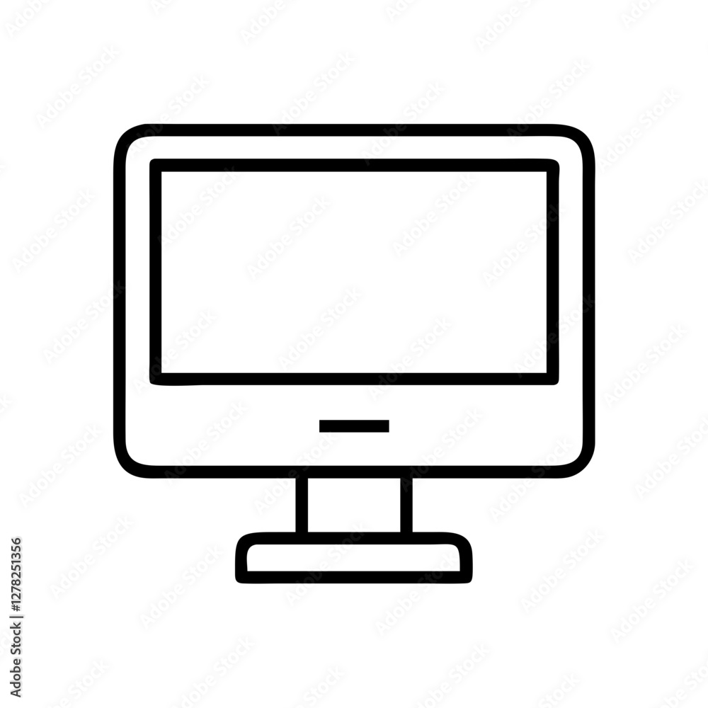 monitor icon, monitor line art - simple line art of monitor, perfect for monitor logos and icons monitor icon, monitor line art - simple line art of monitor, perfect for monitor logos and icons