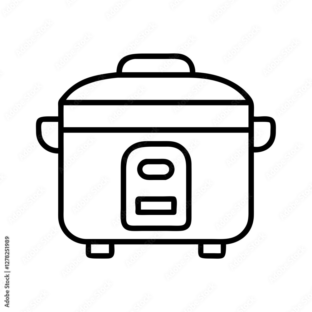 rice cooker icon, rice cooker line art - simple line art of rice cooker, perfect for rice cooker logos and icons rice cooker icon, rice cooker line art - simple line art of rice cooker, perfect for rice cooker logos and icons
