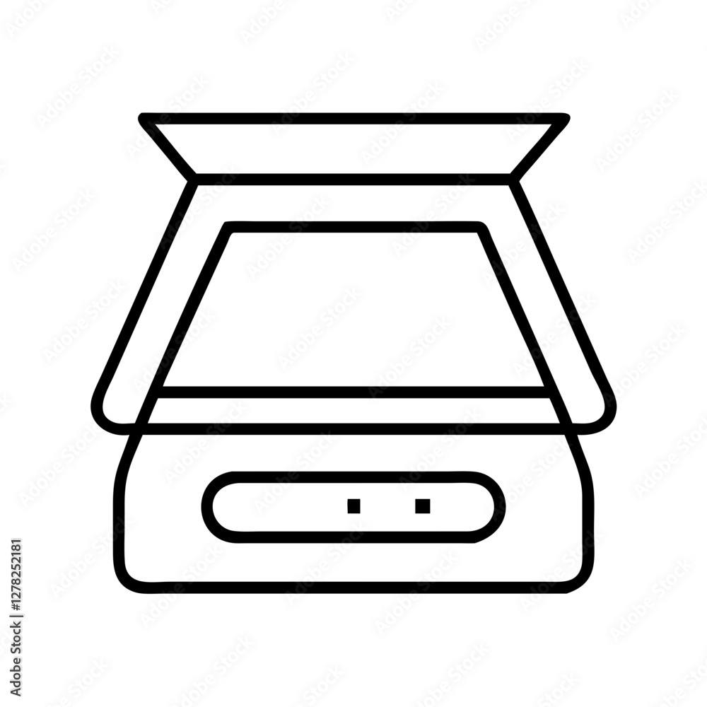 scanner icon, scanner line art - simple line art of scanner, perfect for scanner logos and icons scanner icon, scanner line art - simple line art of scanner, perfect for scanner logos and icons