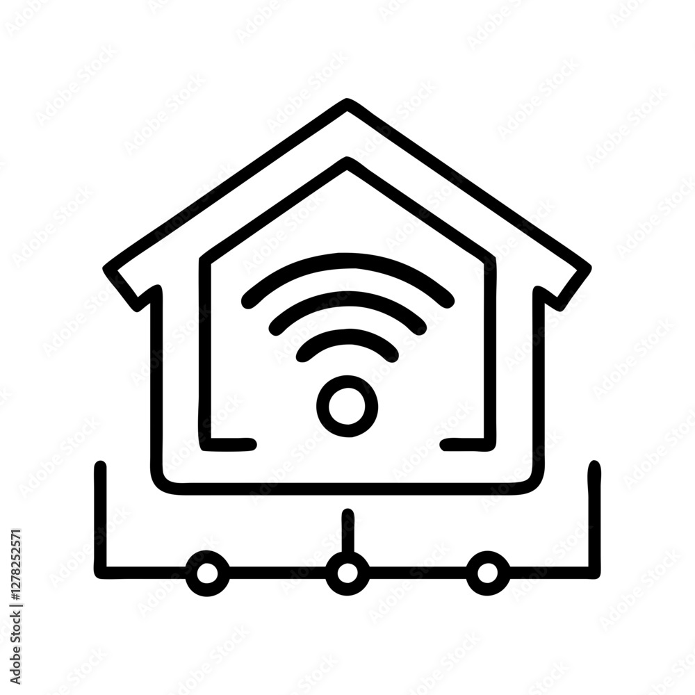 smart home hub icon, smart home hub line art - simple line art of smart home hub, perfect for smart home hub logos and icons smart home hub icon, smart home hub line art - simple line art of smart home hub, perfect for smart home hub logos and icons