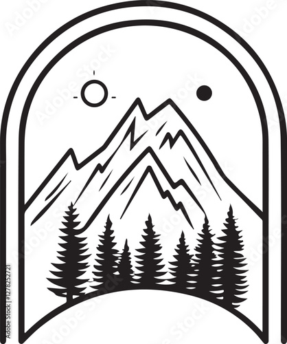 Rustic Camping Silhouette Design Set
