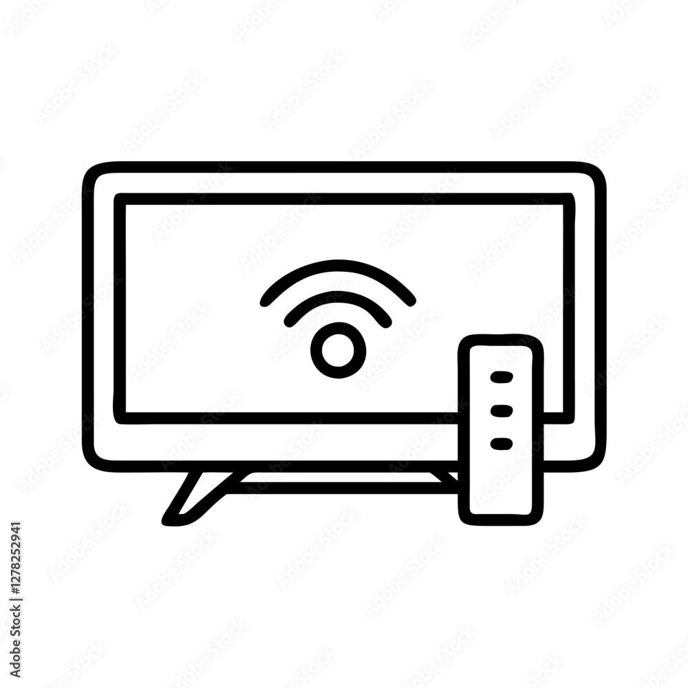 smart tv icon, smart tv line art - simple line art of smart tv, perfect for smart tv logos and icons smart tv icon, smart tv line art - simple line art of smart tv, perfect for smart tv logos and icons