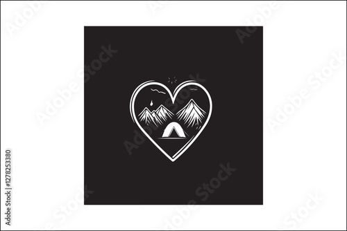 Rustic Camping Silhouette Design Set
