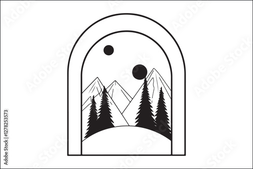 Rustic Camping Silhouette Design Set

