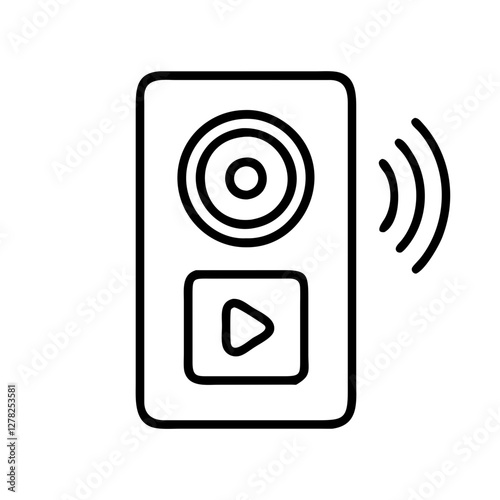 video doorbell icon, video doorbell line art - simple line art of video doorbell, perfect for video doorbell logos and icons