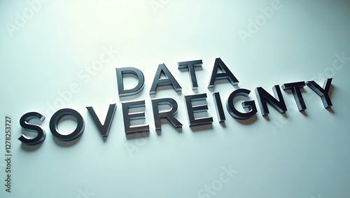 Concept of data sovereignty highlighted through bold typography against a plain surface