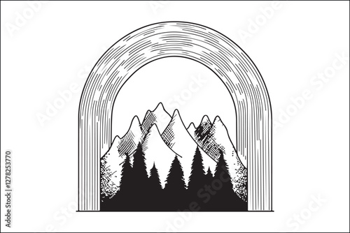 Rustic Camping Silhouette Design Set
