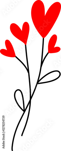 red rose with heart