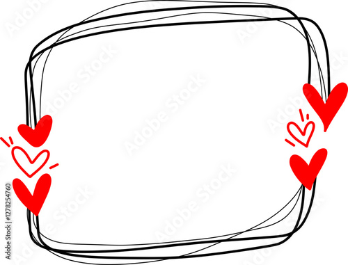 frame with hearts