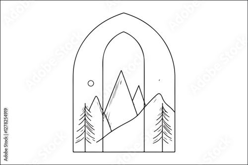 Rustic Camping Silhouette Design Set

