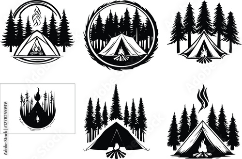 Minimal Camping Line Art Bundle