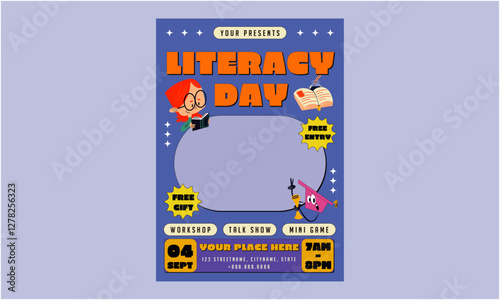 Literacy day Flyer. World Literacy Day Flyer. Minimal brochure layout and modern report business flyers poster template.
