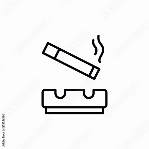 cigarette ashtray smoking icon vector sign