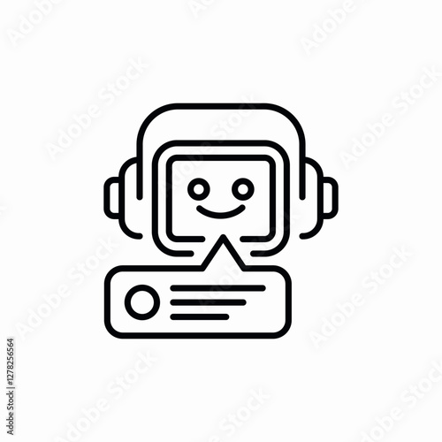 robot headphones support icon vector sign
