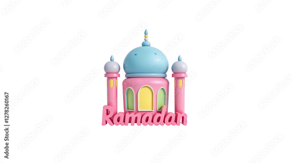 Ramadan. Mosque isolated on white transparent Ramadan. Mosque isolated on white transparent