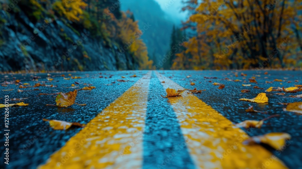 Obraz premium Going to the Sun Road, Glacier National Park. Autumn Mountain Landscape in North America