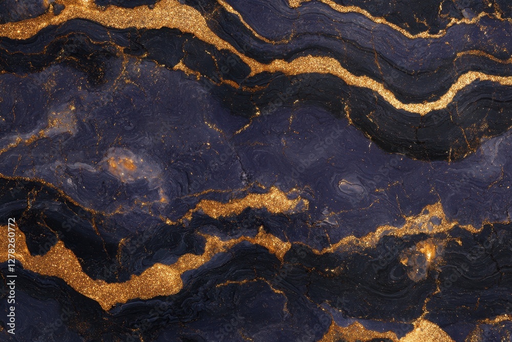 Fototapeta premium Elegant dark marble texture with golden veins abstract background luxurious surface pattern artistic design perfect for digital art and creative projects