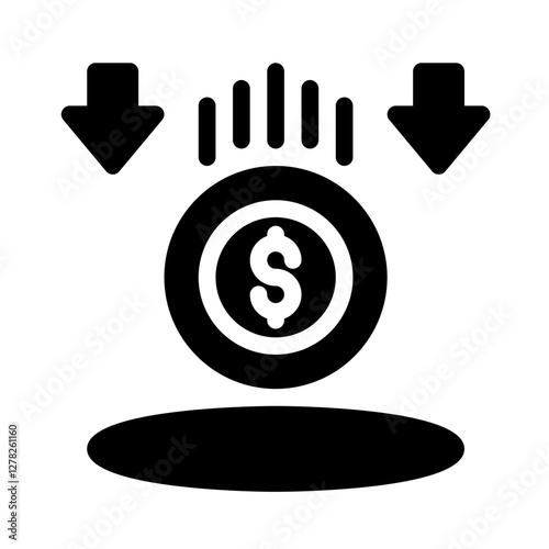 Icon Savings Coins With Style Glyph