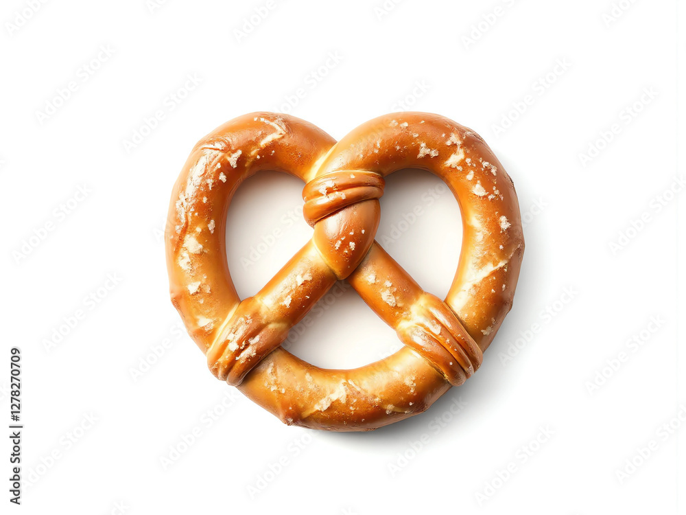Leckere Brezel mit grobem Salz auf weißem Hintergrund Leckere Brezel mit grobem Salz auf weißem Hintergrund