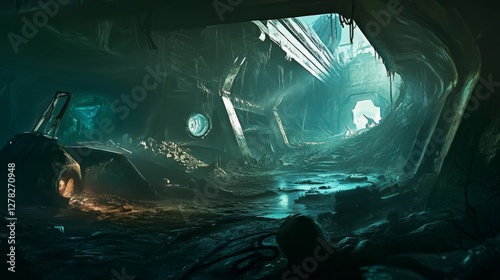Lost Underwater City: A Post-Apocalyptic Exploration of a Submerged Metropolis