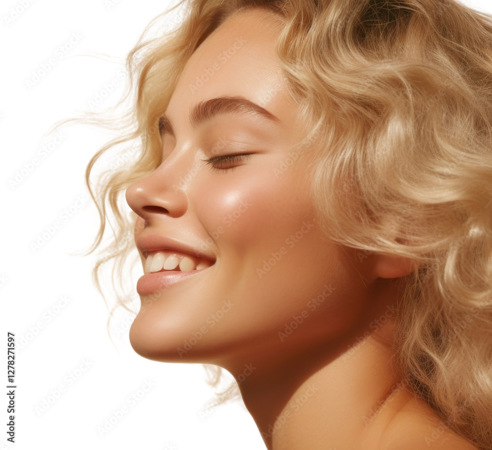 Blonde hair woman smile portrait adult. Blonde hair woman smile portrait adult.