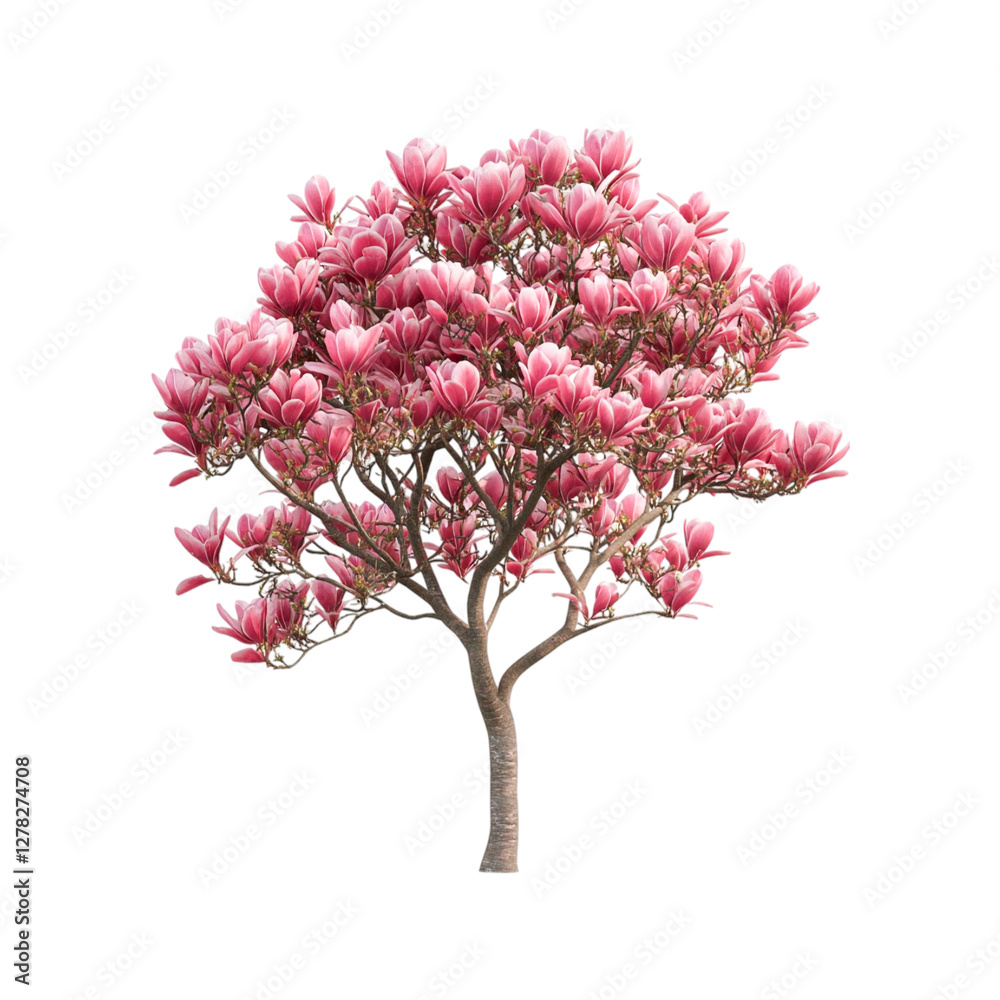 Fototapeta premium Pink Magnolia Tree in Full Bloom Beautiful Spring Blossoms