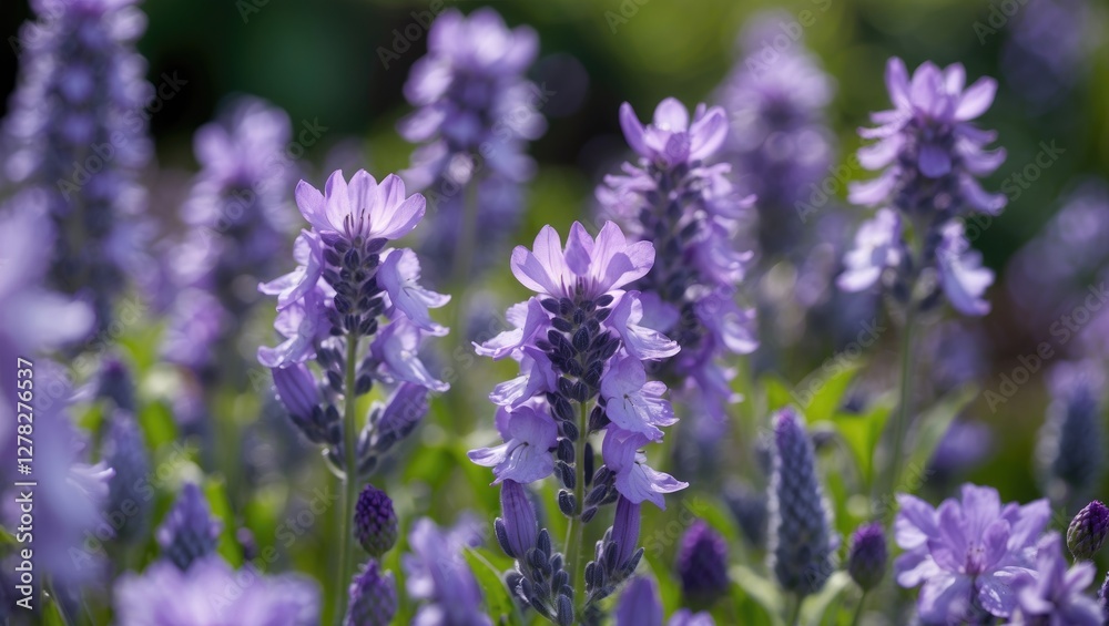 Vibrant closeup of blooming purple flowers in a lush garden showcasing nature's beauty and delicate details in springtime. Vibrant closeup of blooming purple flowers in a lush garden showcasing nature's beauty and delicate details in springtime.
