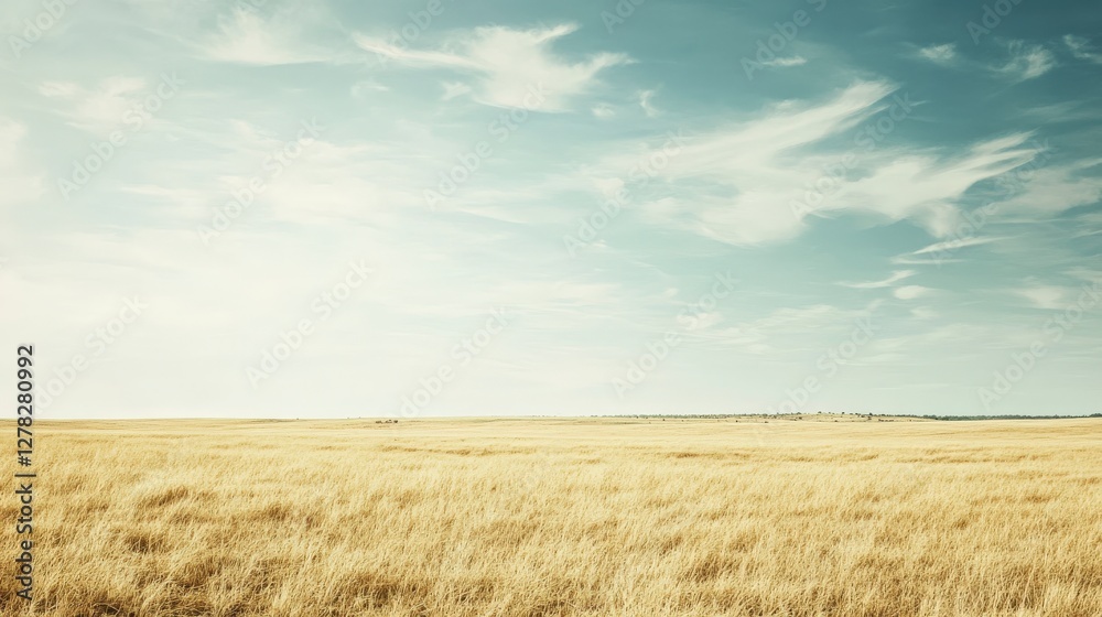 Serene Golden Prairie Under a Majestic Sky Serene Golden Prairie Under a Majestic Sky