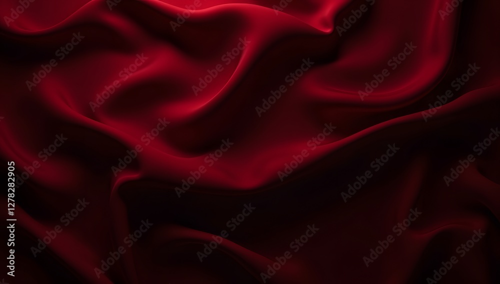 Obraz premium Luxurious Black and Red Silk Satin Background with Elegant Wavy Folds