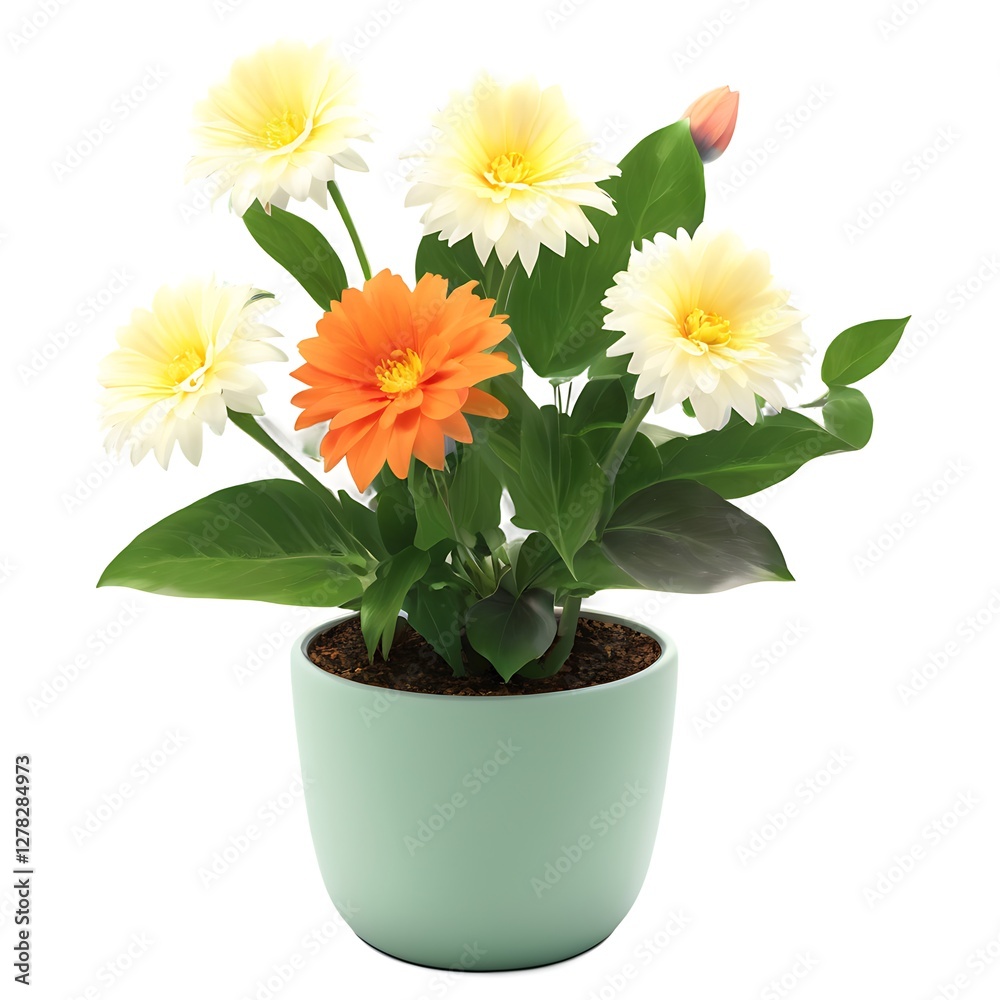 Beautiful Potted Flowers in Full Bloom, Adding Color and Charm to Any Space Beautiful Potted Flowers in Full Bloom, Adding Color and Charm to Any Space
