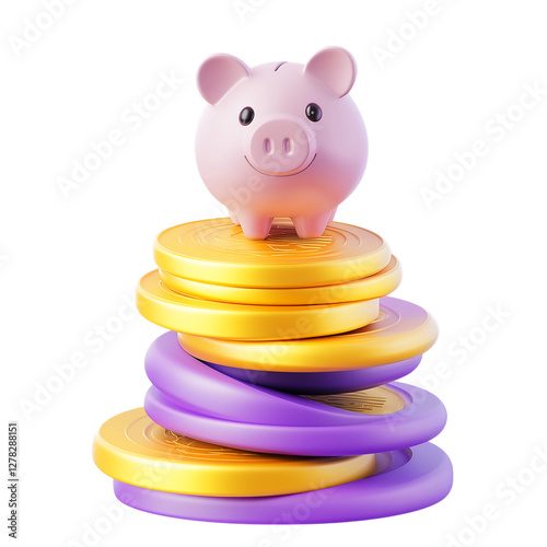 3D render illustration of piggy bank
