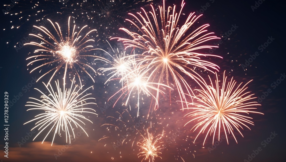 Vibrant Fireworks Bursting in the Night Sky Creating a Colorful Abstract Background Celebrating Festivals and Special Occasions Vibrant Fireworks Bursting in the Night Sky Creating a Colorful Abstract Background Celebrating Festivals and Special Occasions