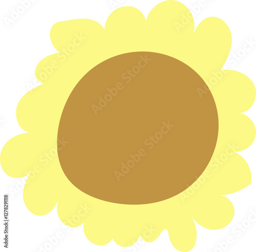 Flat Sunflower vector, Flower icon