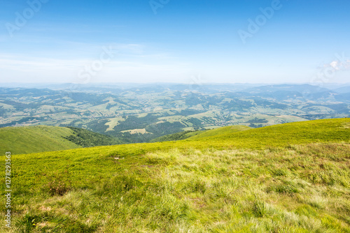 Obraz na płótnie mountain landscape with meadow. beautiful view from alpine hill in summer. carpathian alps of ukraine w salonie