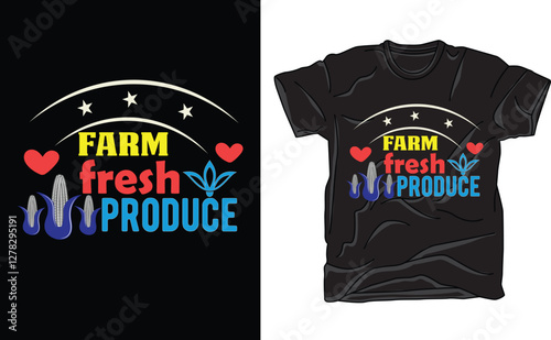 farm fresh produce graphic t-shirt