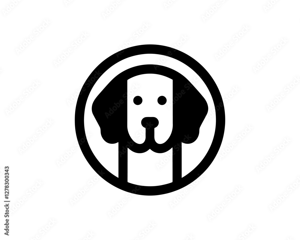 Obraz premium Circle Dog Head Logo Design Vector Illustration