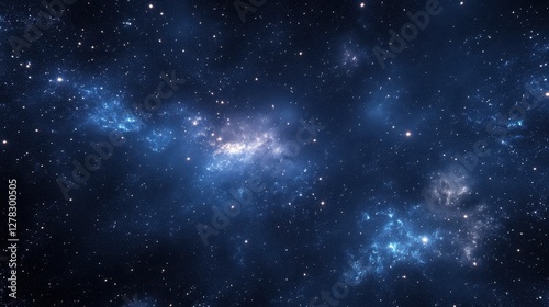 Wallpaper Mural A breathtaking cosmic scene showcasing deep space filled with vibrant blues, twinkling stars, and nebulae, evoking a sense of wonder and infinity. Torontodigital.ca
