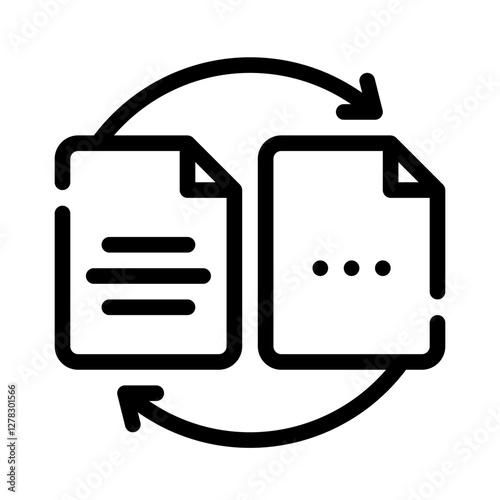 Icon Convert Data With Style Outline