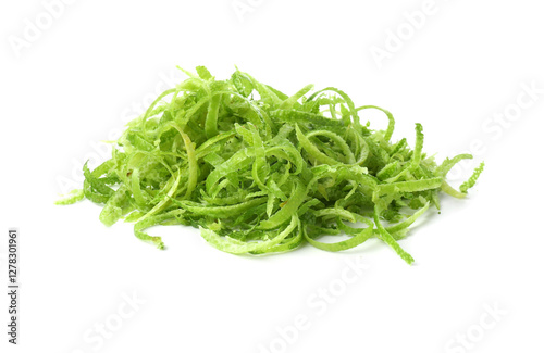 фотографія Pile of fresh lime zest isolated on white