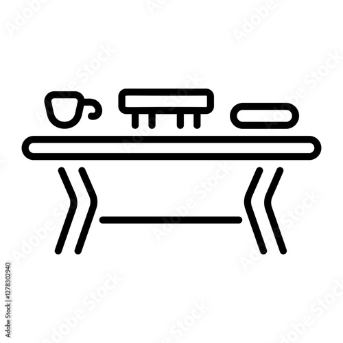 A linear icon of coffee table 