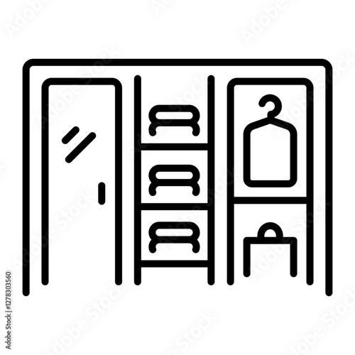 Closet icon in linear style 