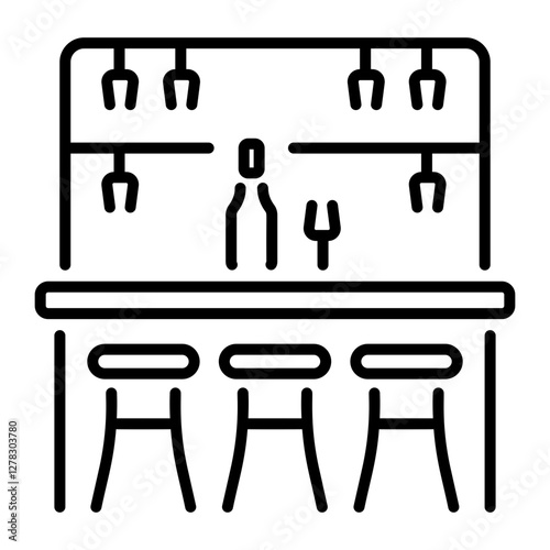 Home bar icon in linear style 