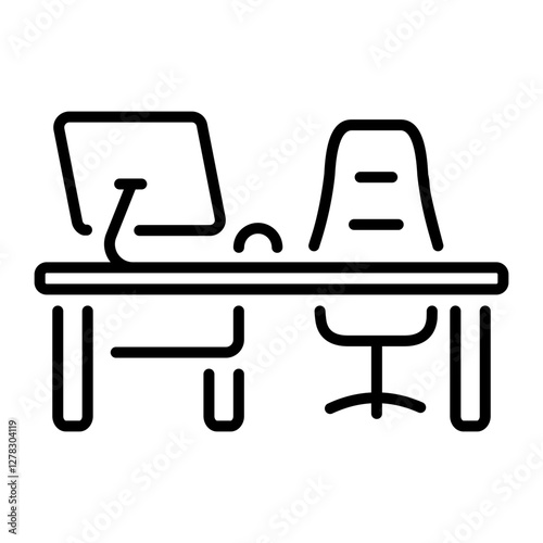 Home office icon in linear style 