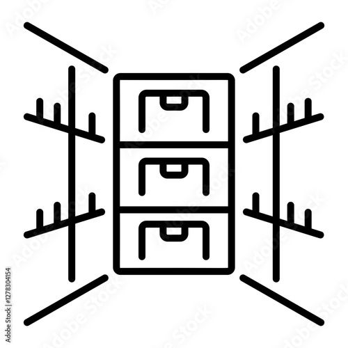 Storage room icon in linear style 