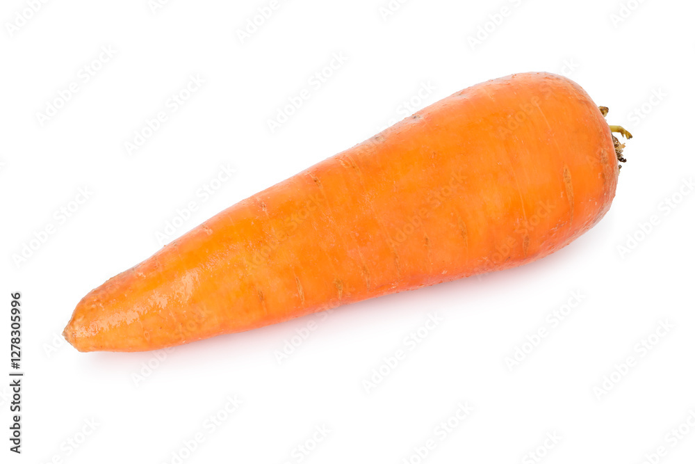 One fresh carrot isolated on white. Root vegetable One fresh carrot isolated on white. Root vegetable
