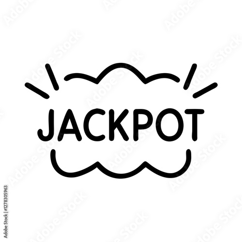 Jackpot icon in outline style for luck and gambling success