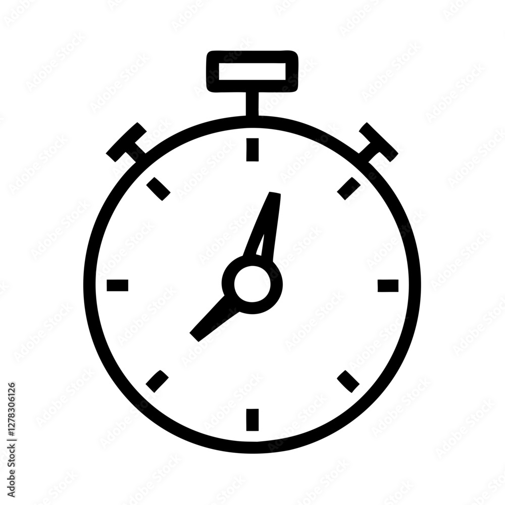 Stopwatch icon in outline style for time management and speed Stopwatch icon in outline style for time management and speed