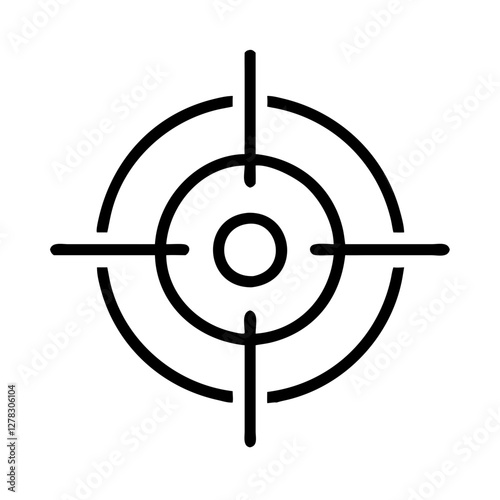 Target focus icon in outline style for goals and precision